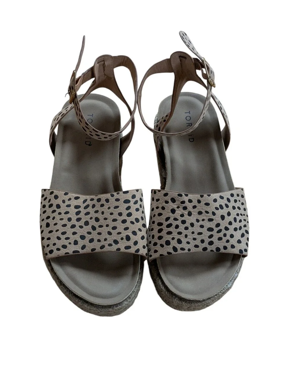 Torrid Leopard Print Ankle Strap Platform Espadrille Sandals Size 6.5 WW